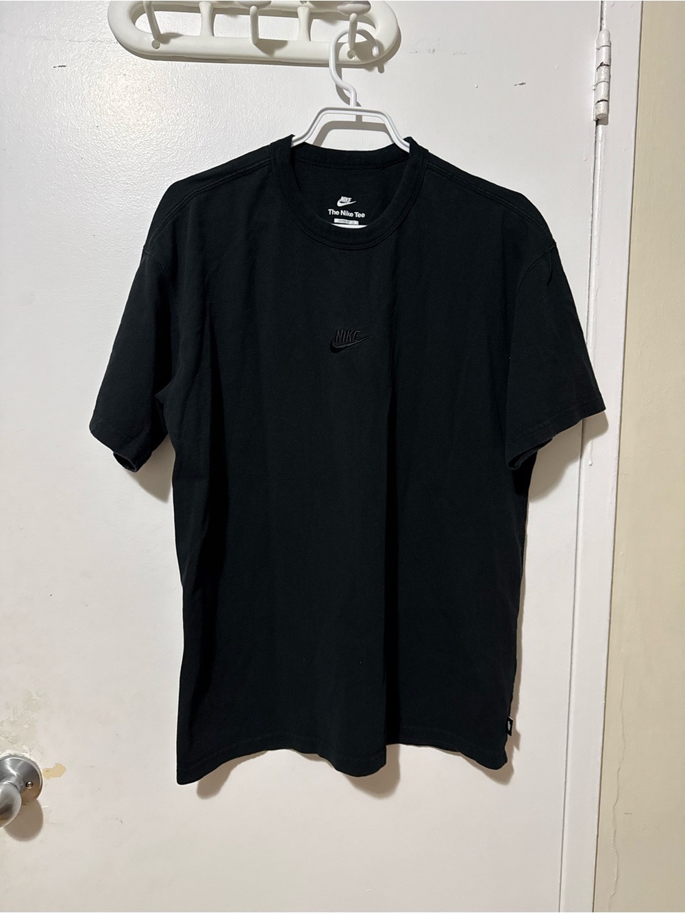 Nike Black Crewneck T-Shirt with Subtle Embroidered Swoosh